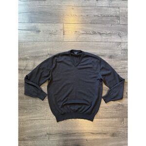 Giorgiolini Sweater Mens Large Gray 100% Wool Pull Over Italy‎